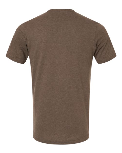 Unisex Combed CVC T-Shirt - Heather Brown Back