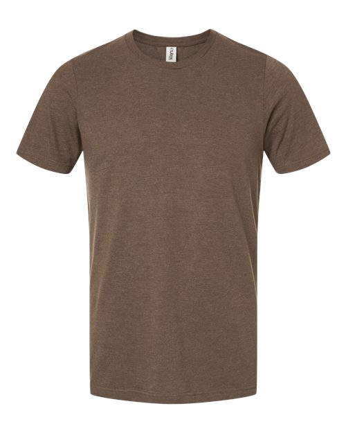Unisex Combed CVC T-Shirt - Heather Brown Front