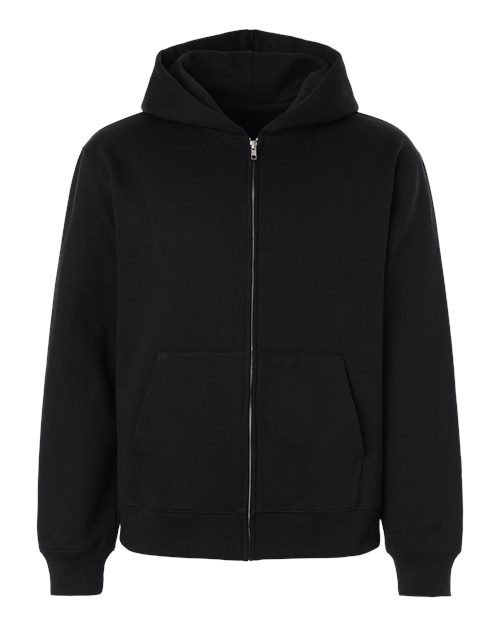 Unisex 10 oz Full-Zip Hoodie Sweatshirt - Black Front