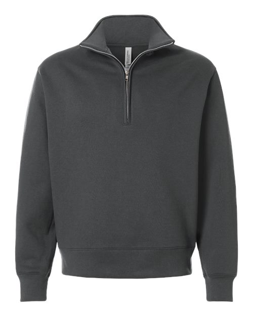 BELLA + CANVAS Unisex 10 oz Quarter-Zip Pullover Sweatshirt - Asphalt Front