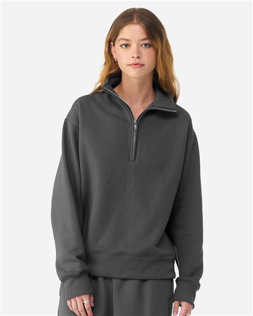 Unisex 10 oz Quarter-Zip Pullover Sweatshirt - Asphalt Front