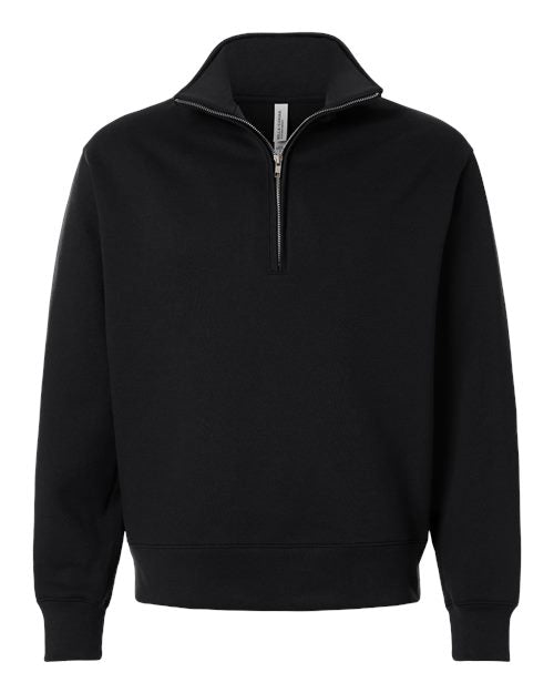 BELLA + CANVAS Unisex 10 oz Quarter-Zip Pullover Sweatshirt - Black Front
