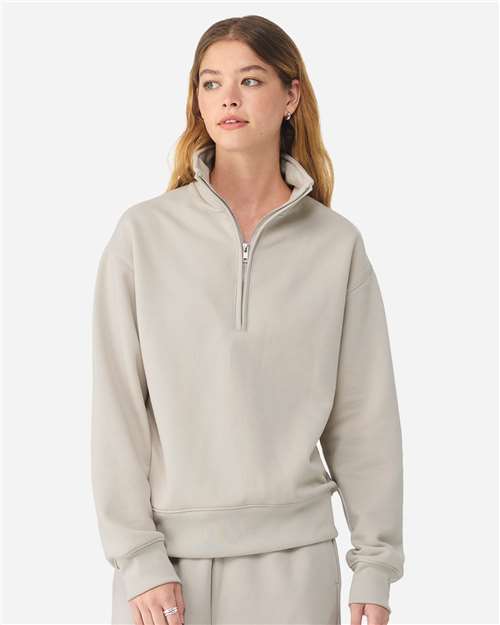 Unisex 10 oz Quarter-Zip Pullover Sweatshirt - Dust Front