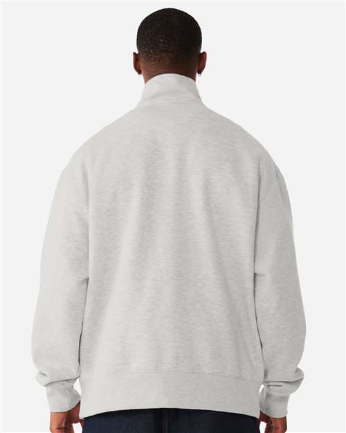 Unisex 10 oz Quarter-Zip Pullover Sweatshirt - Vintage Heather Grey Back