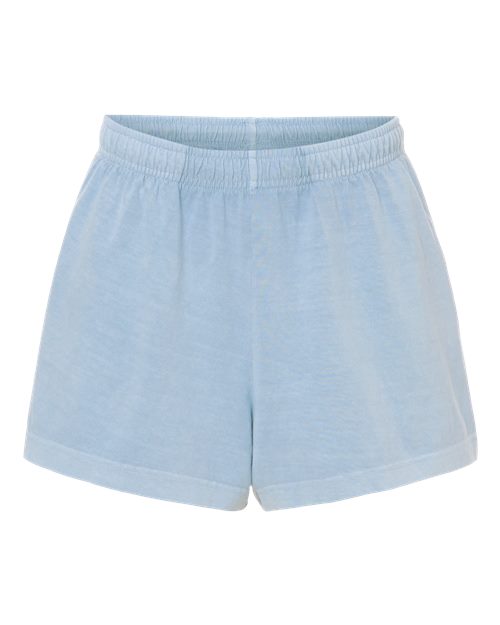 Women's Garment-Dyed Shorts - Light Washed Denim Front