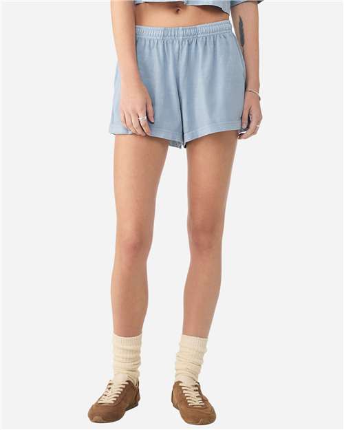 BELLA + CANVAS Women's Garment-Dyed Shorts - Model Front