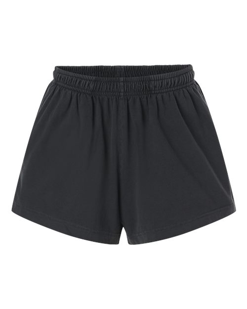 Women's Garment-Dyed Shorts - Washed Black Front