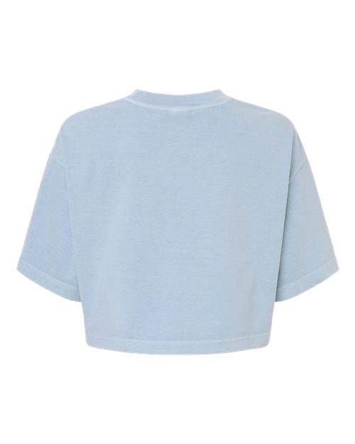Women's Garment-Dyed Cropped Tee - Light Washed Denim Back