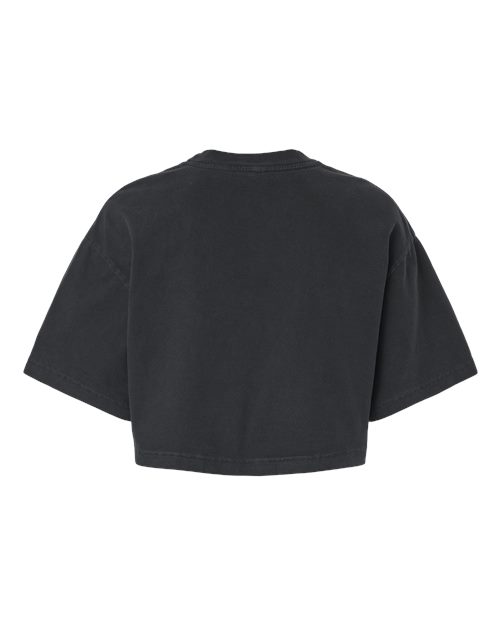 Women's Garment-Dyed Cropped Tee - Washed Black Back