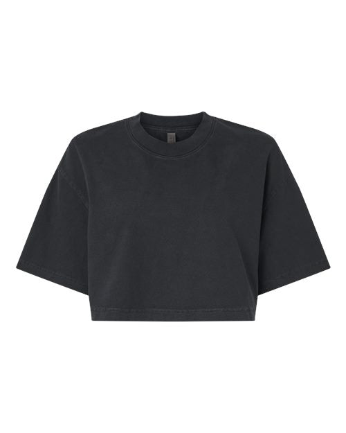 BELLA + CANVAS Women's Garment-Dyed Cropped Tee - Washed Black Front