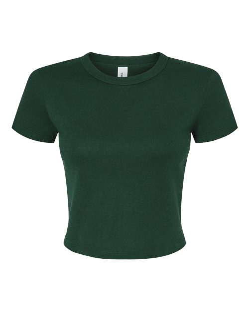 Women's Micro Rib Baby Tee - Solid Forest Blend Front