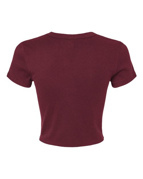 Women's Micro Rib Baby Tee - Solid Maroon Blend Back
