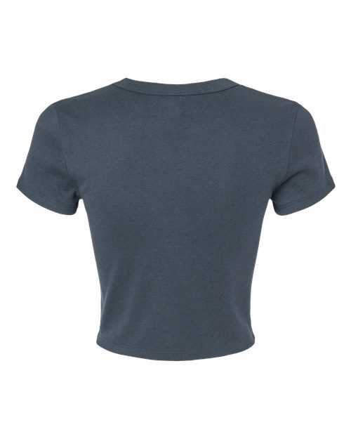 Women's Micro Rib Baby Tee - Solid Vintage Navy Blend Back