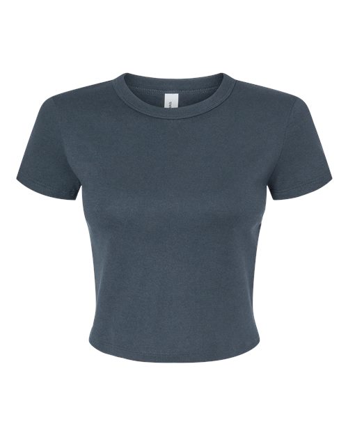 Women's Micro Rib Baby Tee - Solid Vintage Navy Blend Front