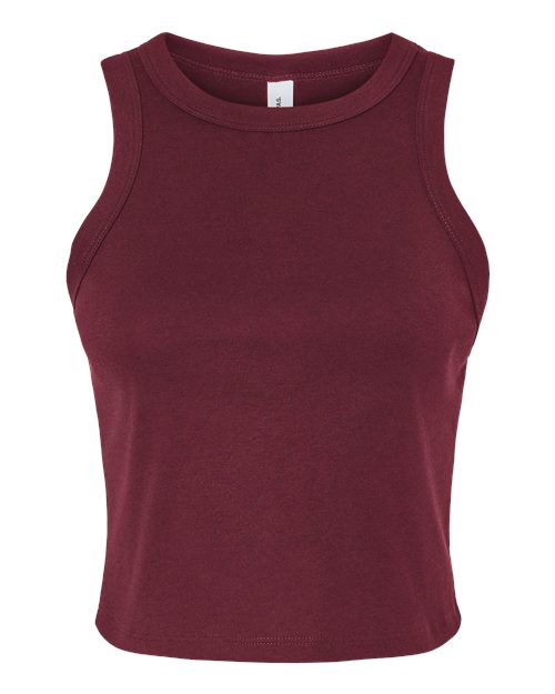 Women's Micro Rib Racer Tank - Solid Maroon Blend Front