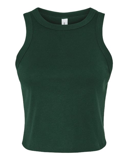 Women's Micro Rib Racer Tank - Solid Forest Blend Front
