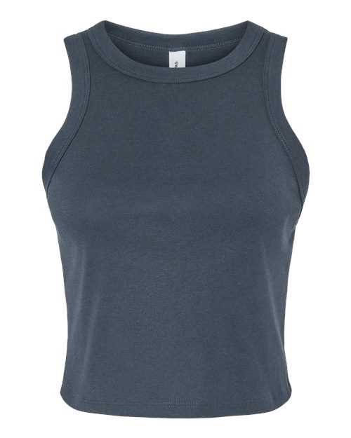 Women's Micro Rib Racer Tank - Solid Vintage Navy Blend Front