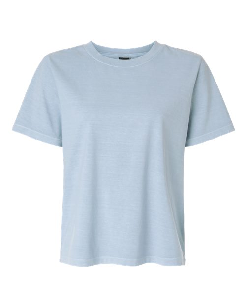 Women's Garment-Dyed Tee - Light Washed Denim Front