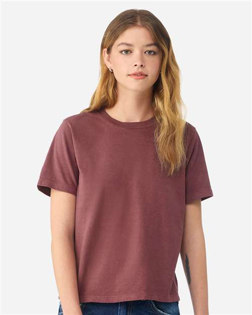 Women's Garment-Dyed Tee - Washed Maroon Front