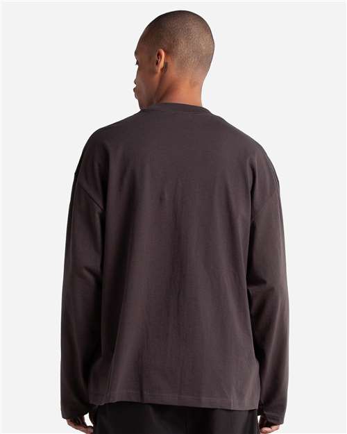 Unisex Max Heavyweight Oversized Long Sleeve T-Shirt - Off Black Back