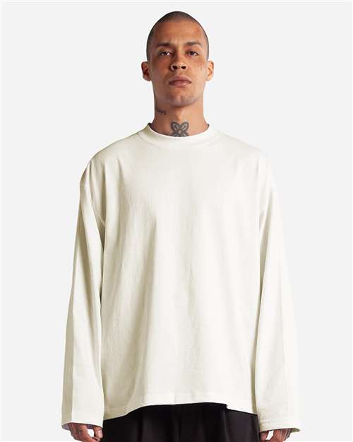 Unisex Max Heavyweight Oversized Long Sleeve T-Shirt - Off white Front