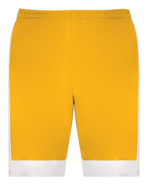Augusta Sportswear Youth Match-Up Basketball Shorts - Gold/ White Front