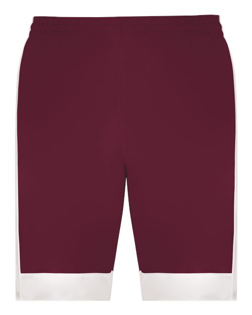 Augusta Sportswear Youth Match-Up Basketball Shorts - Maroon/ White Front