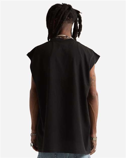 Unisex Garment-Dyed Muscle Tee - Black Back