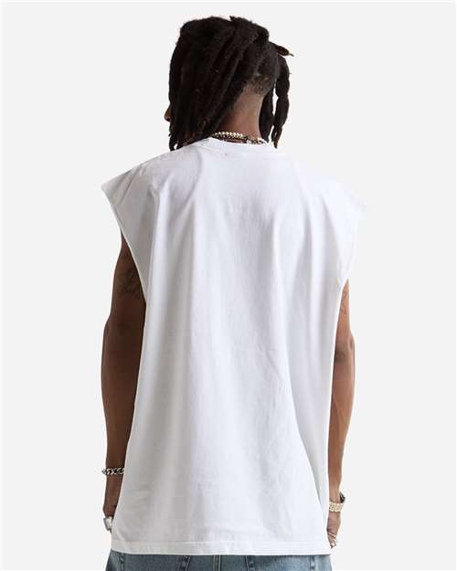 Unisex Garment-Dyed Muscle Tee - White Back
