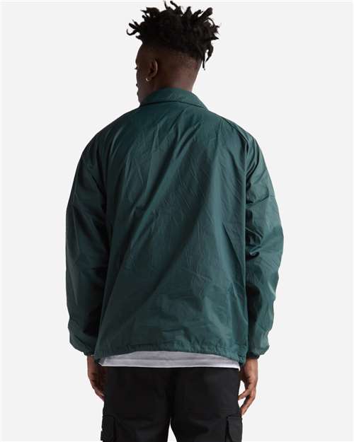 Unisex Coaches Jacket - Hunter Green Back