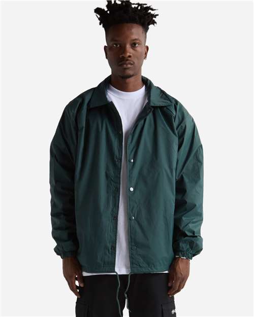 Unisex Coaches Jacket - Hunter Green Front