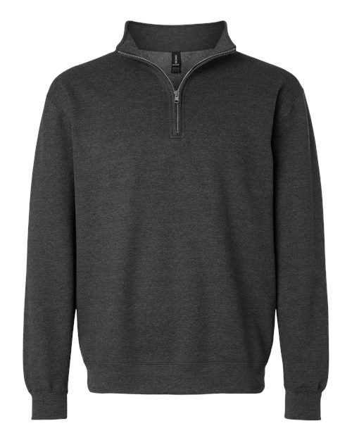 Gildan Unisex Heavy Blend™ Quarter-Zip Sweatshirt - Fan Charcoal Heather Front