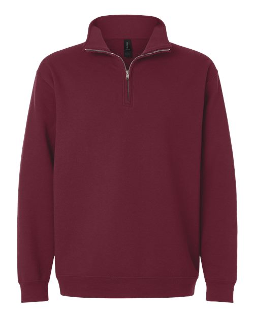 Gildan Unisex Heavy Blend™ Quarter-Zip Sweatshirt - Maroon Front