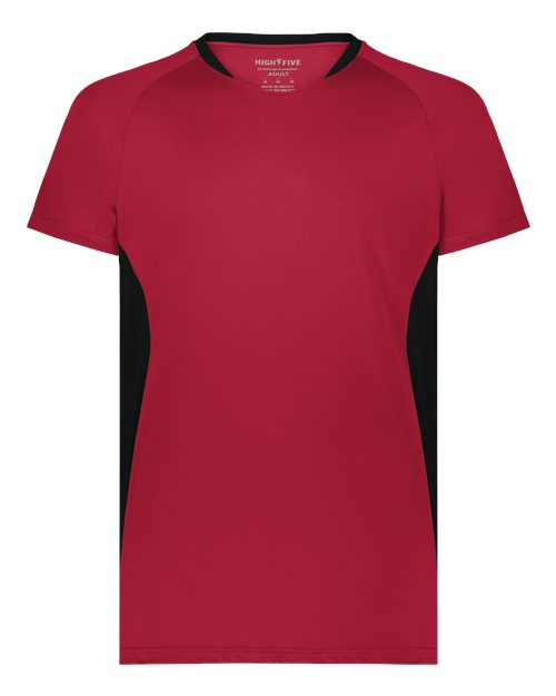 Unisex Octane Soccer Jersey - Scarlet/ Black Front