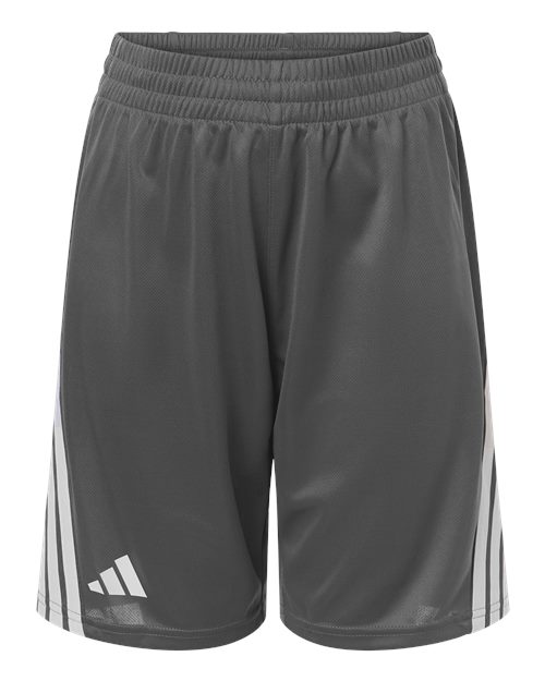 Youth 3-Stripes 7" Shorts - Team Grey Four/ White Front