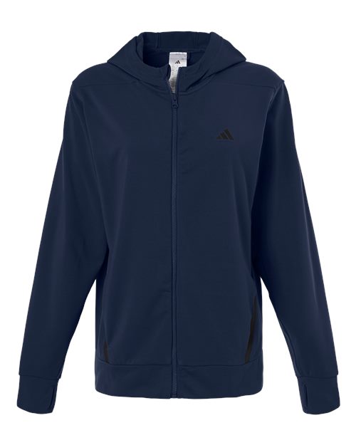 Women's Game & Go Fleece Full-Zip Hooded Sweatshirt - Team Navy Blue/ Black Front