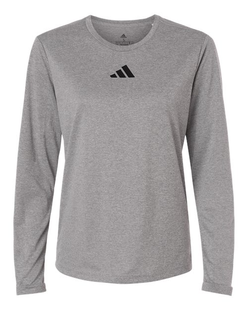 Women's Pregame Long Sleeve T-Shirt - Medium Grey Heather/ Black Front