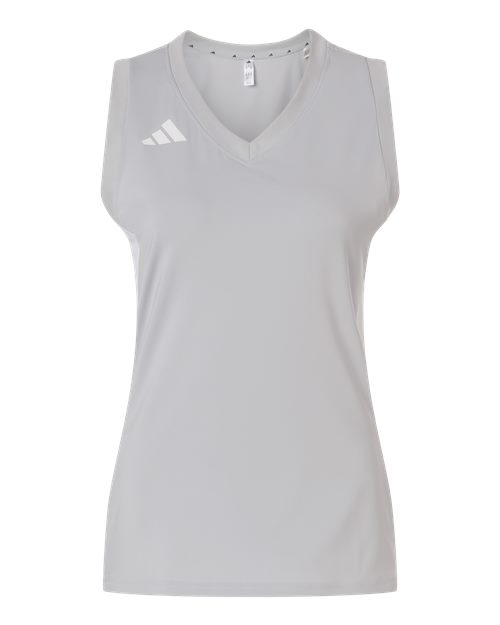 Women's Quickset V-Neck Sleeveless Jersey - Team Light Grey/ White Front