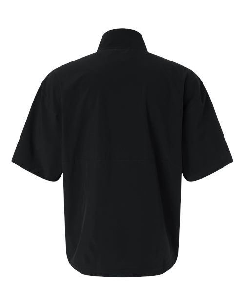 Men's Short Sleeve Quarter-Zip Pullover - Black/ White Back
