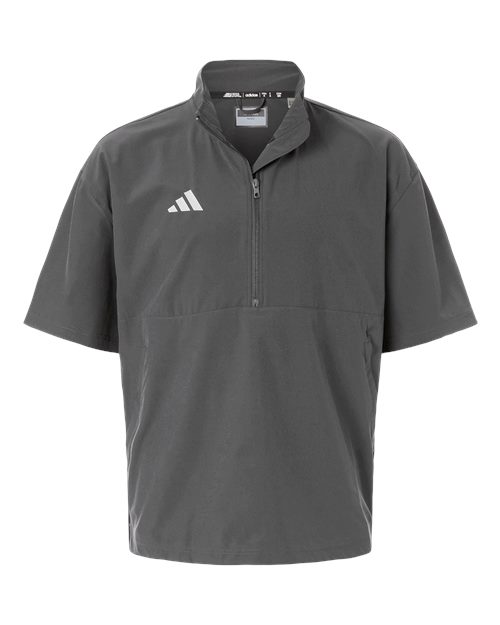 Men's Short Sleeve Quarter-Zip Pullover - Team Grey Four/ White Front