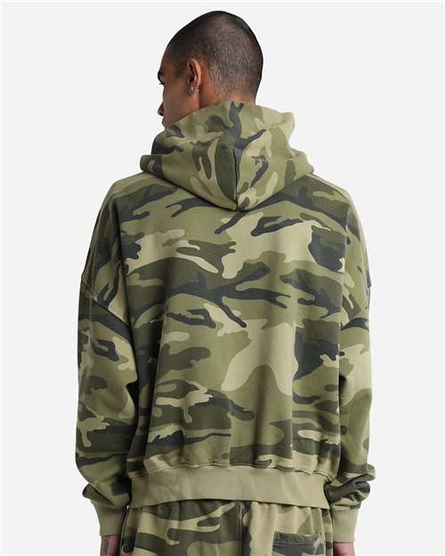 Unisex Garment-Dyed Cropped Full-Zip Hooded Sweatshirt - Camo Back