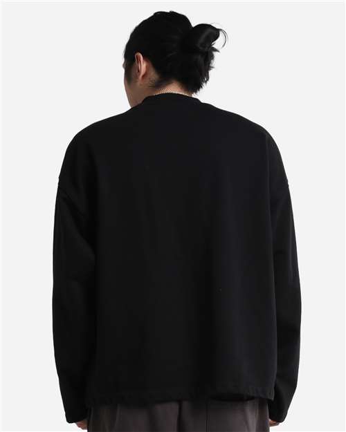 Unisex Garment-Dyed Terry Long Sleeve T-Shirt - Black Back