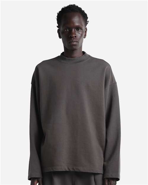 Unisex Garment-Dyed Terry Long Sleeve T-Shirt - Shadow Front