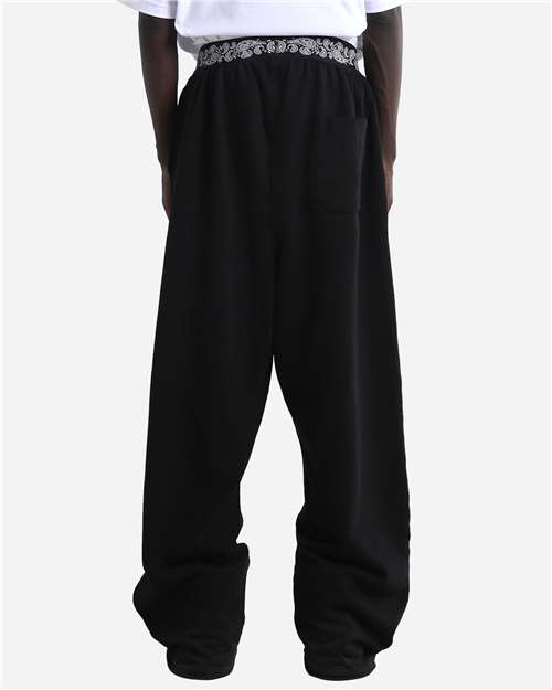 Unisex Paisley Bandit Sweatpants - Black Back