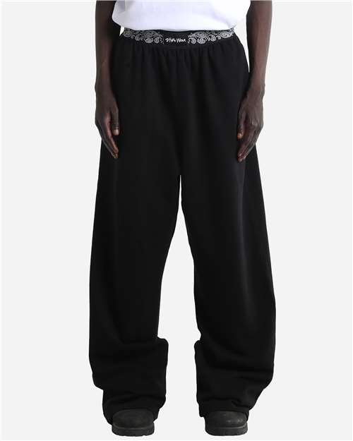 Unisex Paisley Bandit Sweatpants - Black Front