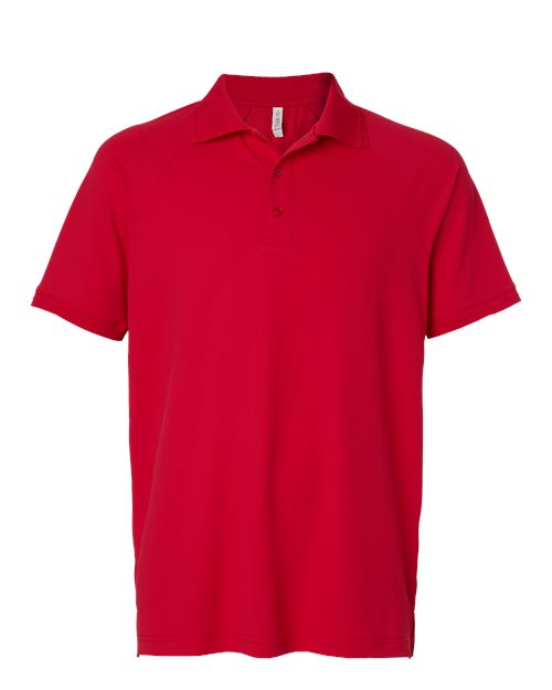 Team 365 Men's Topspin Stretch Grid Textured Polo - Sport Red Front