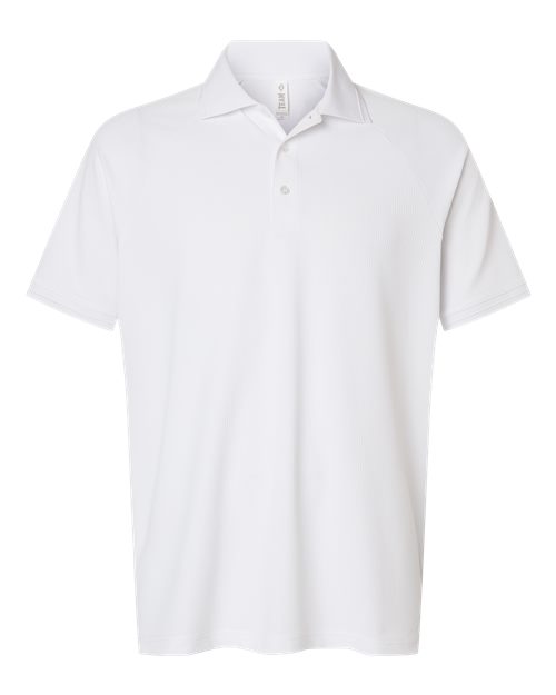 Team 365 Men's Topspin Stretch Grid Textured Polo - White Front