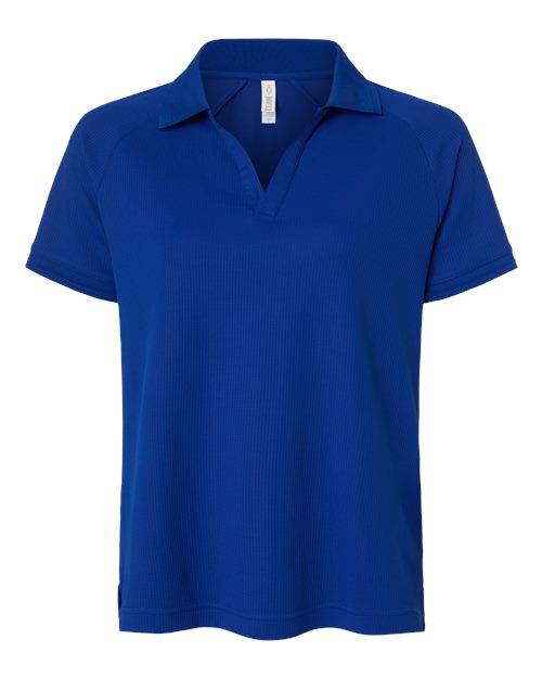 Team 365 Women's Topspin Stretch Grid Textured Polo - Sport Royal Front