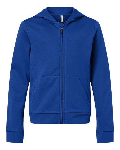 Team 365 Youth Squad Tech Fleece Hooded Full-Zip - Sport Royal Front