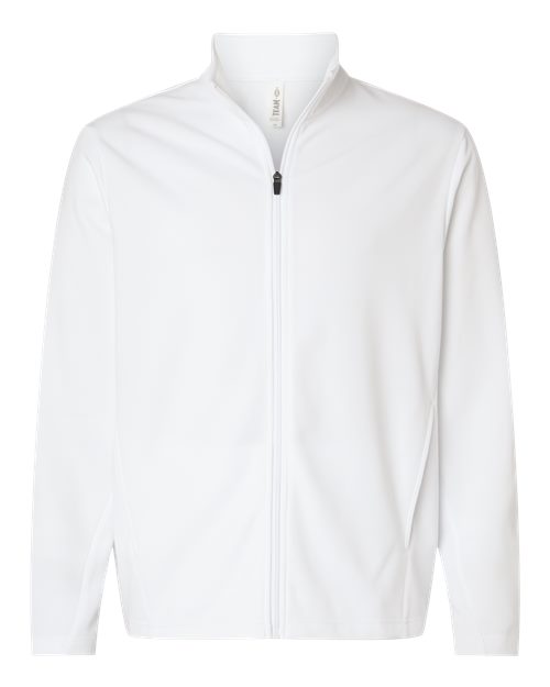 Team 365 Unisex Squad Tech Fleece Full-Zip Jacket - White Front